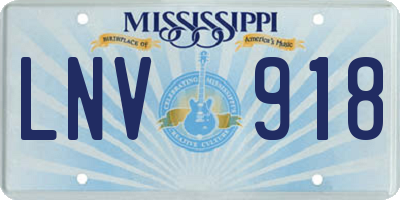 MS license plate LNV918
