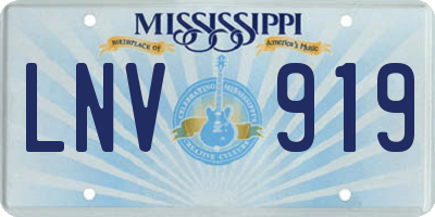 MS license plate LNV919