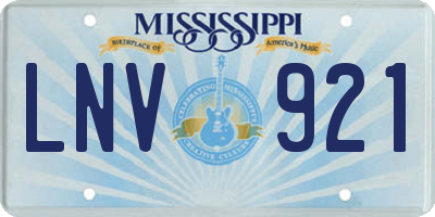 MS license plate LNV921