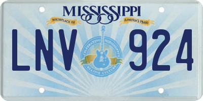 MS license plate LNV924