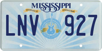 MS license plate LNV927