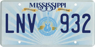 MS license plate LNV932