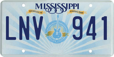 MS license plate LNV941