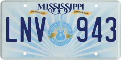 MS license plate LNV943