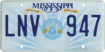 MS license plate LNV947
