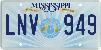 MS license plate LNV949