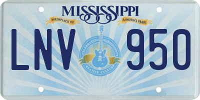 MS license plate LNV950