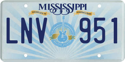 MS license plate LNV951