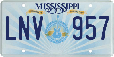 MS license plate LNV957