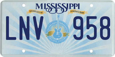 MS license plate LNV958