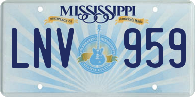 MS license plate LNV959