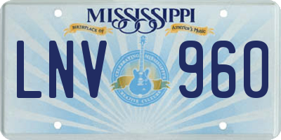MS license plate LNV960