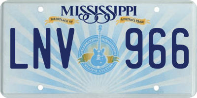 MS license plate LNV966