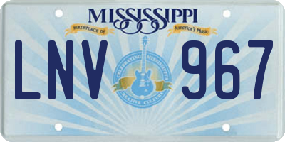 MS license plate LNV967
