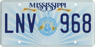 MS license plate LNV968