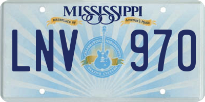 MS license plate LNV970