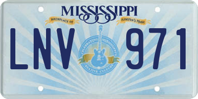 MS license plate LNV971