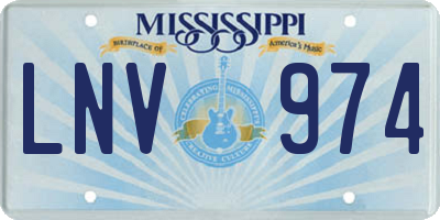 MS license plate LNV974