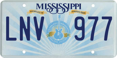 MS license plate LNV977