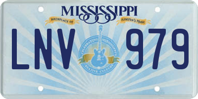 MS license plate LNV979
