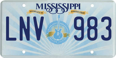 MS license plate LNV983