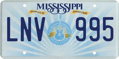 MS license plate LNV995