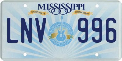 MS license plate LNV996