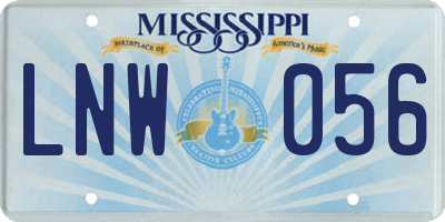 MS license plate LNW056