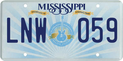 MS license plate LNW059