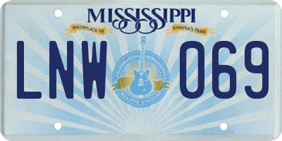 MS license plate LNW069