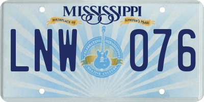 MS license plate LNW076