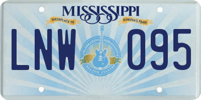 MS license plate LNW095