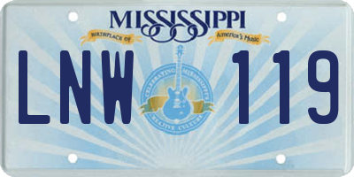 MS license plate LNW119