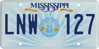 MS license plate LNW127