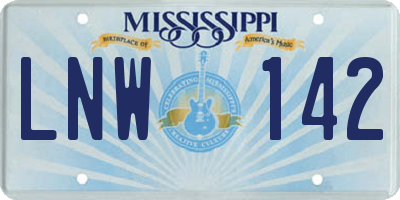 MS license plate LNW142