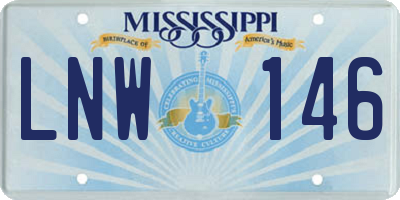 MS license plate LNW146