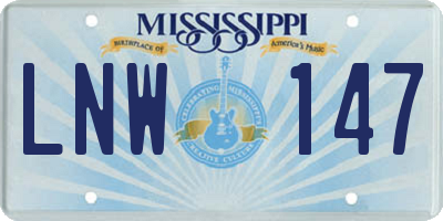 MS license plate LNW147