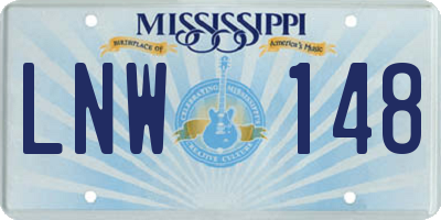 MS license plate LNW148