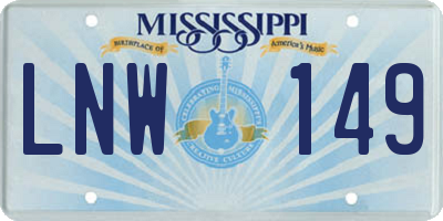 MS license plate LNW149