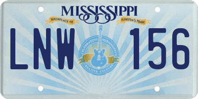 MS license plate LNW156