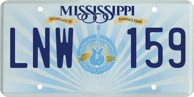 MS license plate LNW159