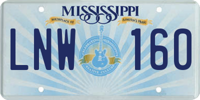MS license plate LNW160