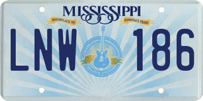 MS license plate LNW186