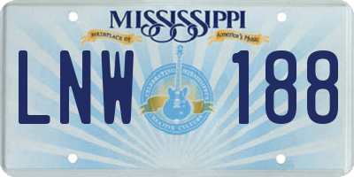 MS license plate LNW188