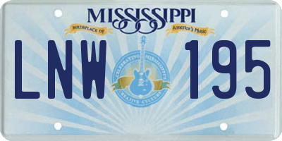 MS license plate LNW195