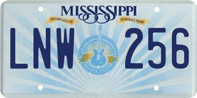 MS license plate LNW256