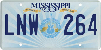 MS license plate LNW264