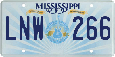 MS license plate LNW266