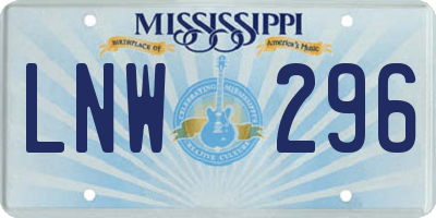 MS license plate LNW296