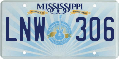 MS license plate LNW306